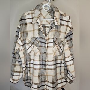 Plaid Button-Up Jacket